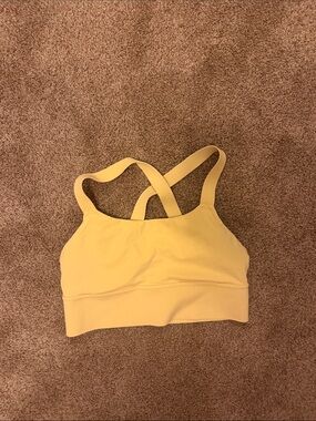 Light Yellow Strappy Sports Bra